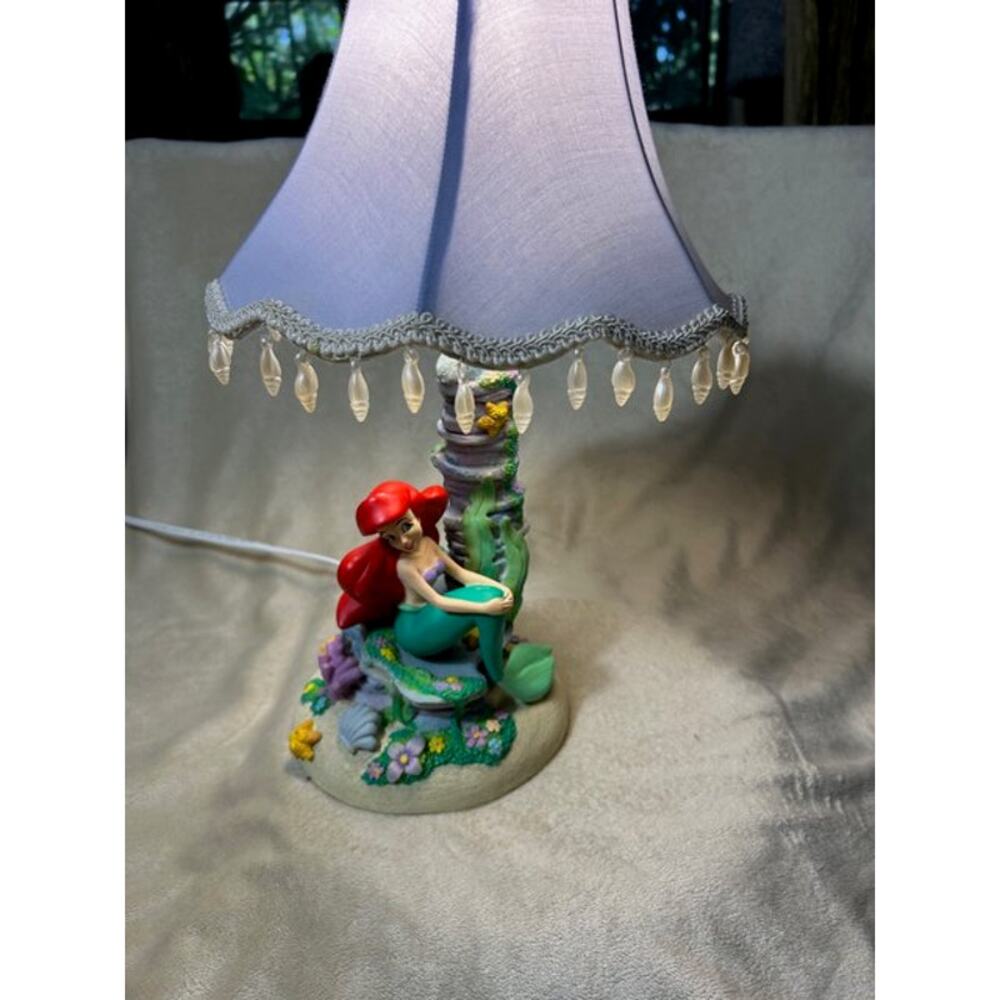 Disney’s Ariel Little Mermaid Bedside Lamp Original Shade Tested Whimsical